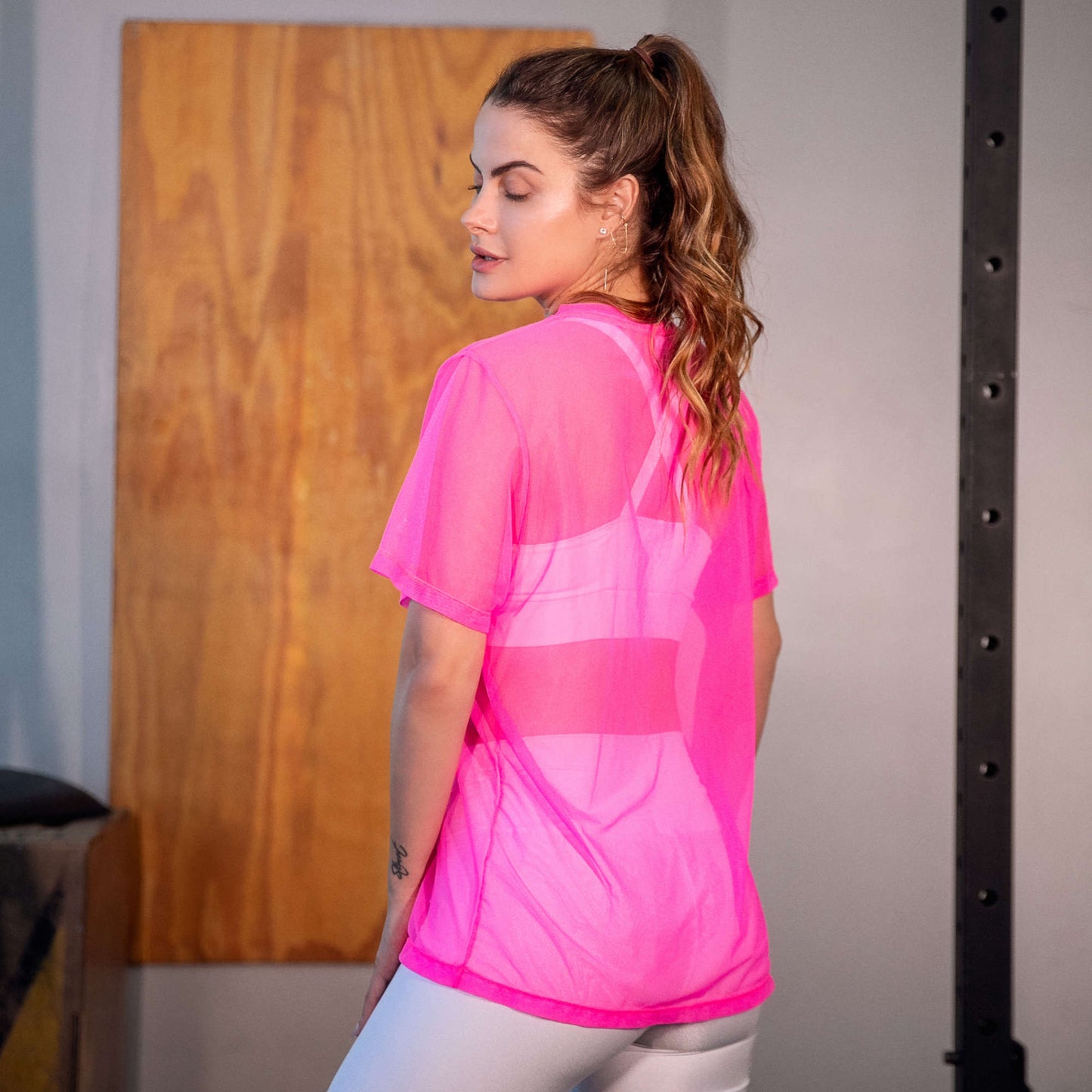 Blusa Mima Tule Rosa Neon
